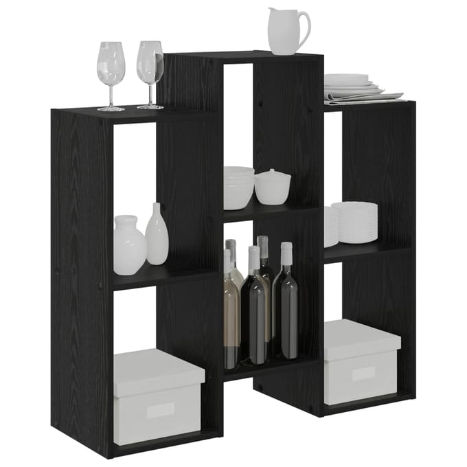 vidaXL - Dressoir - Zwart - Eiken - 90 - x - 30 - x - 90 - cm