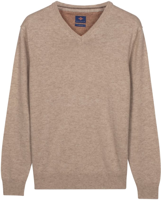 Baileys – Heren – Pullover – Gebreid – Regular fit – Ronde hals – Trui – Taupe – 520091-865