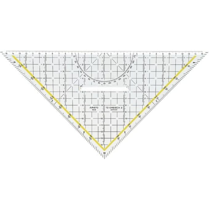 Geodriehoek Aristo 1648/2 325mm met greep transparant
