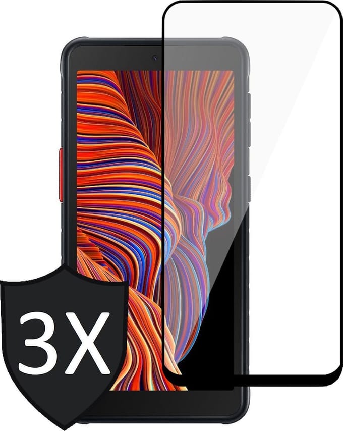 Screenprotector geschikt voor Samsung Galaxy Xcover 5 - Glas Full Screen Protector - 3 Stuks