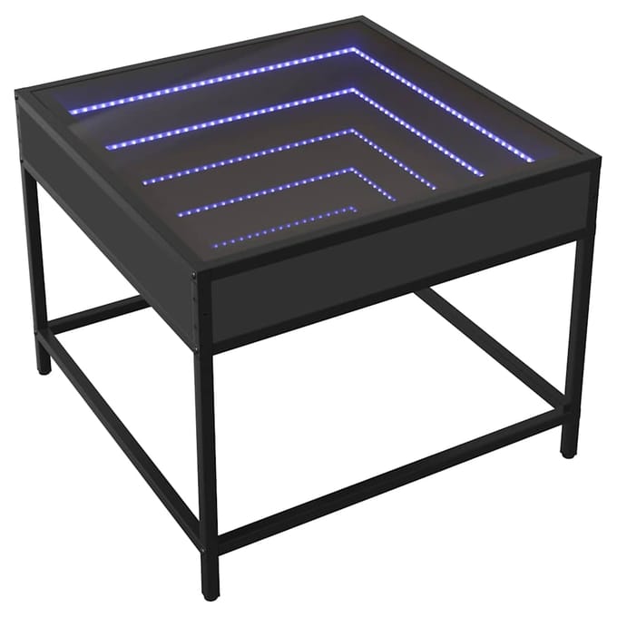 vidaXL - Salontafel - met - Infinity - LED - 50x50x41 - cm - zwart