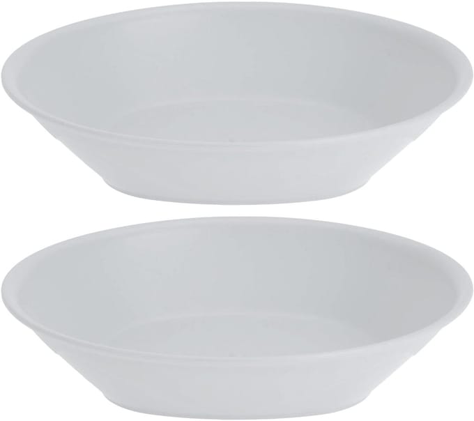 Excellent Houseware Bordjes - 8x stuks - D18 cm - wit - onbreekbaar