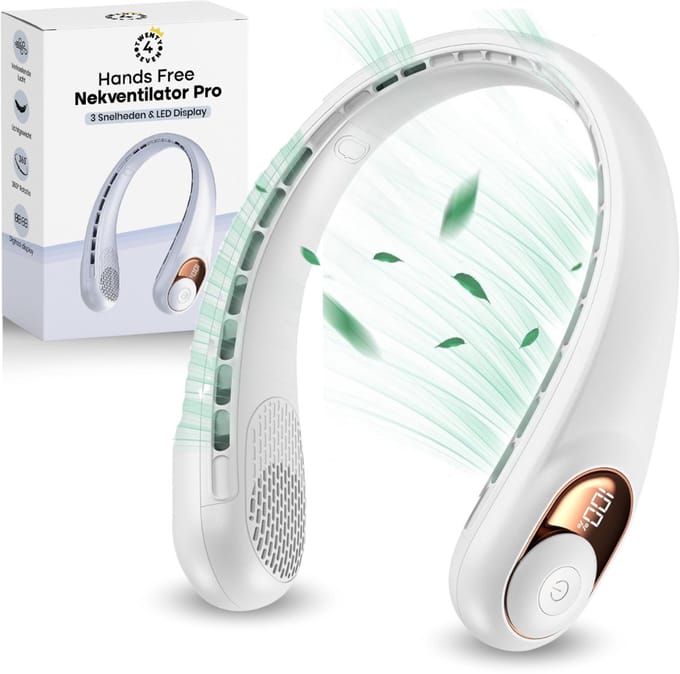 Twenty4seven® Nekventilator Pro Wit - Nek Ventilator Oplaadbaar met Koeling - Draagbare Mini Neck Fan - Gezichtsventilator & Handventilator