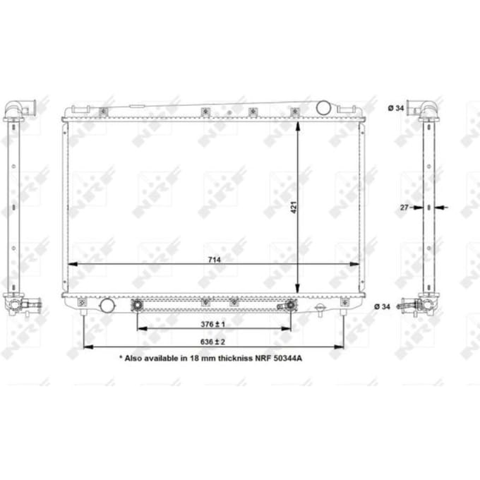 Radiator, motorkoeling NRF 50344