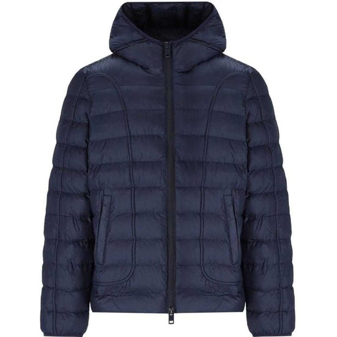 Diesel Effen capuchonjas heren (Marineblauw)