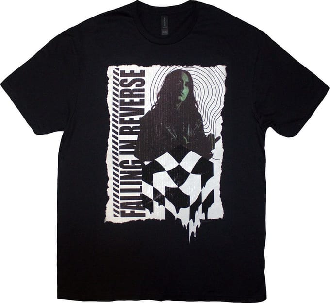 Falling In Reverse - 21 Chequered Heren T-shirt - S - Zwart