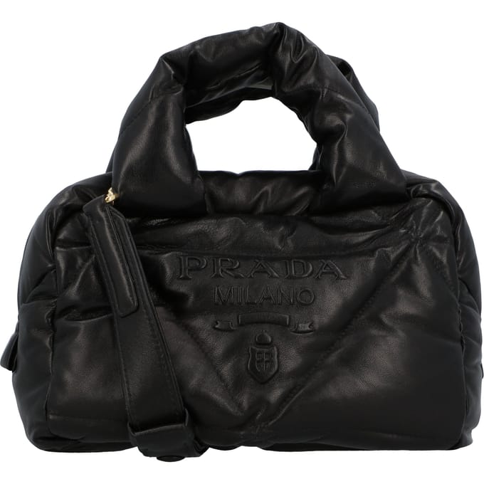 Prada leren handtas, zwart, damestas