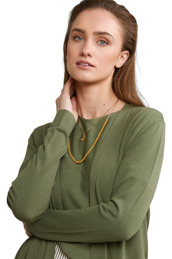River Woods Khaki Long Cardigan Long Sleeves Taglia: S/M | Giacche Outlet | Donna