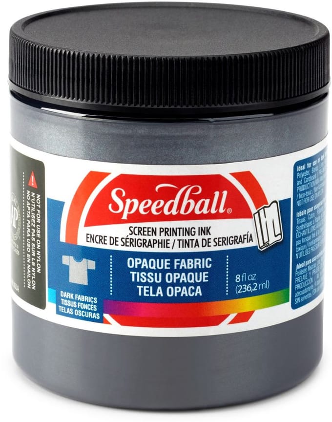 Shimmer fabric ink black pearl screen printing -Speedball