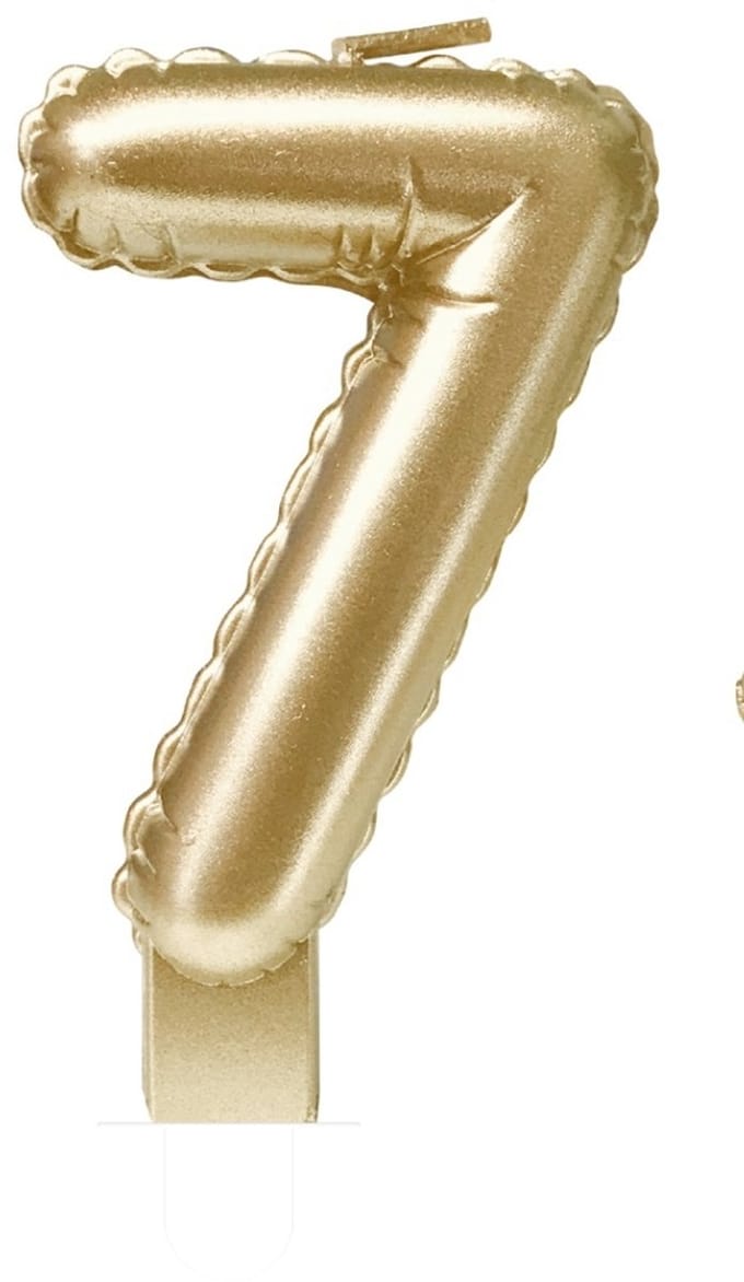 Foil balloon candle gold 7 | 4 stuks