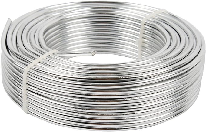 Alu draad, rond, dikte 3 mm, zilver, 29 m/ 1 rol
