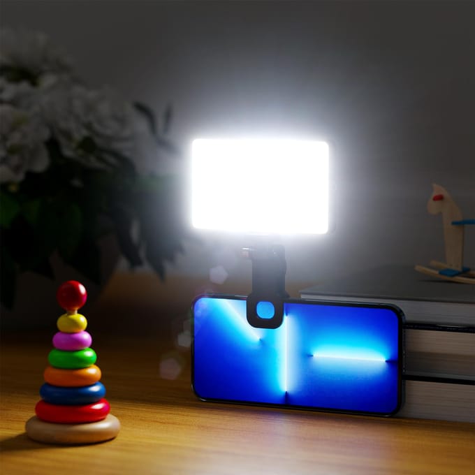 Camnoon ST-120RGB Pocket RGB-videolamp Clip-on mobiele telefoon Invullicht Tabletcomputer Video zwart