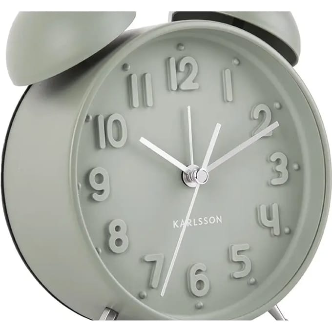 Karlsson Wekker Iconic - Groen - Ø11 cm - Modern - Wekker voor slaapkamer - Wekkers