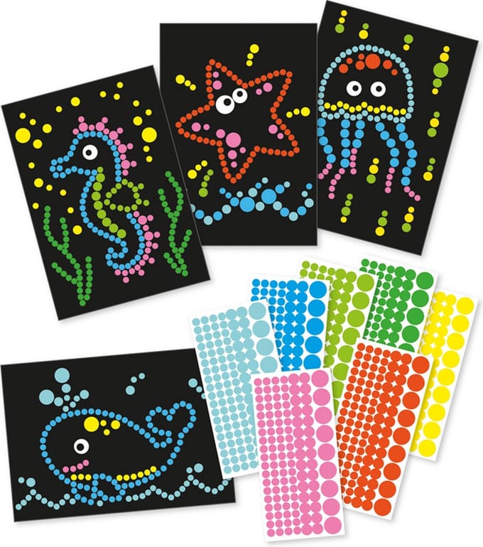 Knutselset A4 Fromaat Karton - Zeeleven - 4x Voorbeeldplaat / 8x Stickervellen - DIY Hobby Kind 3+