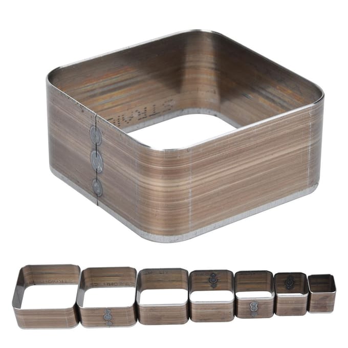 7PCS 20 50MM Leerbewerking Vierkante Stans DIY Leer Ponsmes Vorm Sjabloon gray