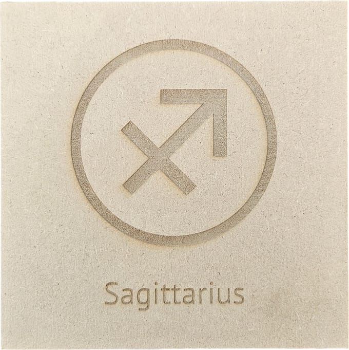 MGM Trading - Horoscoop - Boogschutter - Sagittarius - 3mm MDF - 15 bij 15 cm - Laser gegraveerd