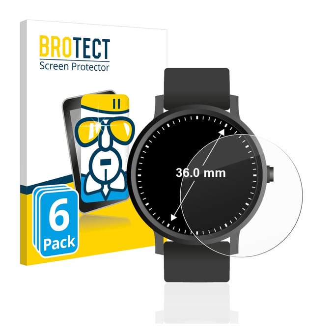 Screenprotector 6 Stuks voor Horloges (Rond, ø: 36 mm) Beschermglas transparant