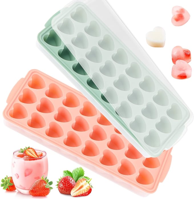 Solidchoice - Silicone IJsblokjesvorm in Hartvorm, Set van 2