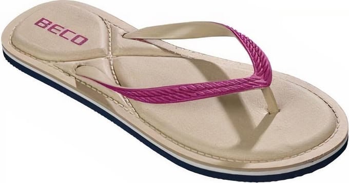 BECO Teenslippers - Dames - Eva - Beige/roze - Maat 37