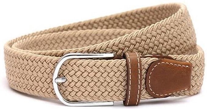 LOUZIR  Unisex- Broekriem- Beige-Elastisch- geweven -105 cm