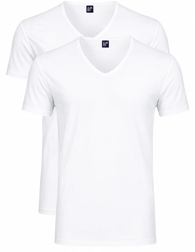 Alan Red T-Shirt Extra Diepe V-Hals Stretch - Maat S - Heren - T-shirt basis