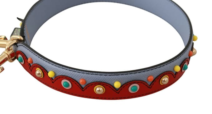 Dolce & Gabbana blauw en rode schouderriem leerblauwe handtas heren accessoire