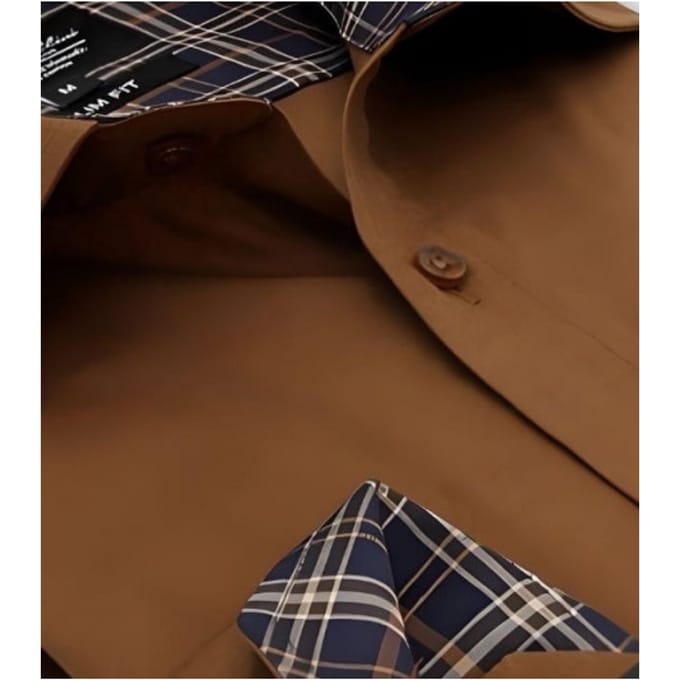 Blanco Heren Overhemd - Slim Fit - 3038NW - Bruin