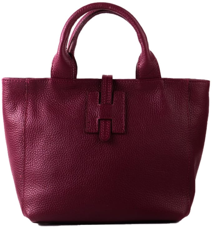 Echt lederen handtas Kyra - Made in Italy - Bordeaux rood