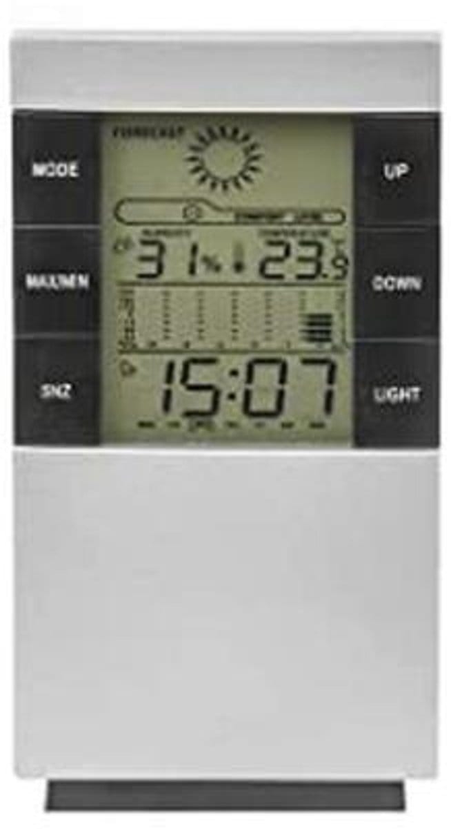 6 functies weerstation met digitale thermometer en hygrometer voor binnen