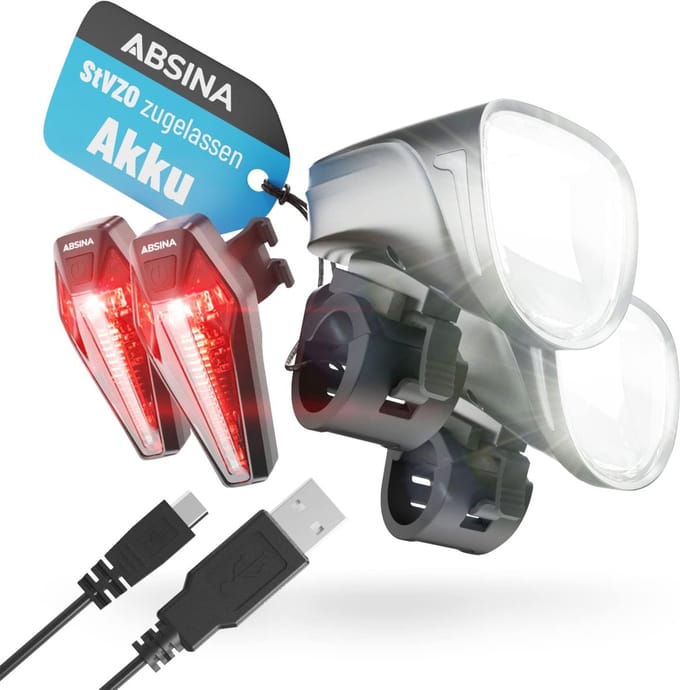 USB Oplaadbare LED Fietsverlichting Set met 200m Bereik en 100 Lux