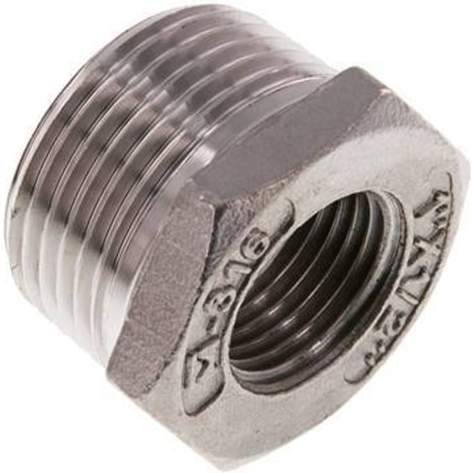 R 1'' x Rp 1/2'' M/F RVS Verloopring 16 Bar