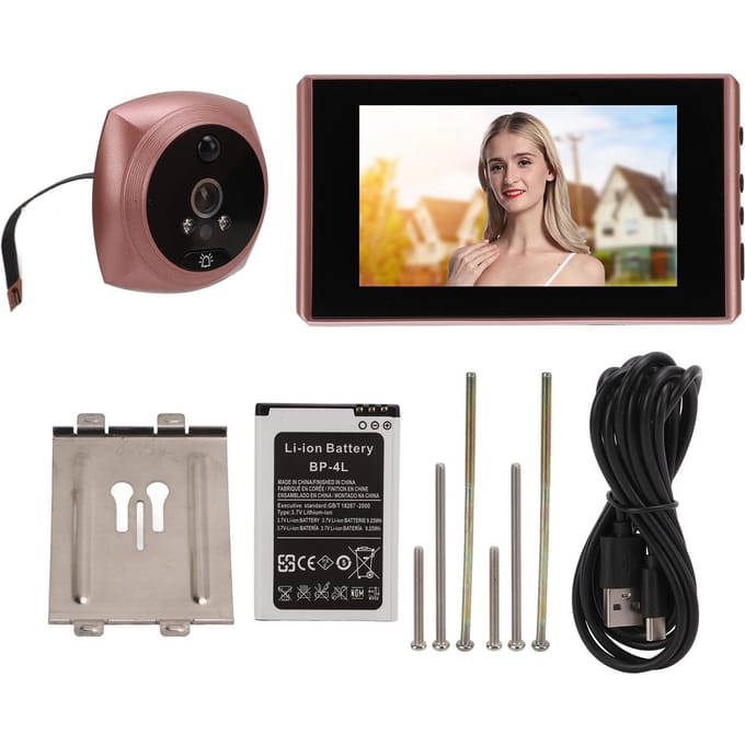 4.5in Digitale Deurkijker Smart Nachtzicht Bewegingsdetectie Anti-Diefstal Kijkgaatje Camera voor Thuis wit