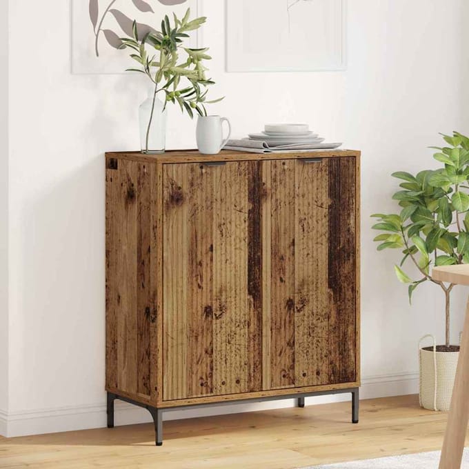 vidaXL - Dressoir - Oudhout - 69,5 - x - 33 - x - 82 - cm - Bewerkt - hout