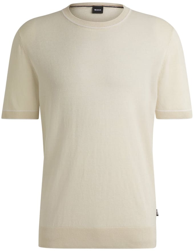 Heren Boss H-Jiovanni Sweater met korte mouwen en tip in wit