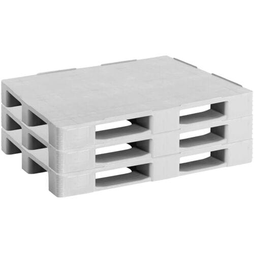 GGM Gastro (3 Stück) - EPAL Europalette Kunststoff - Tragkraft: 4000kg - Grau