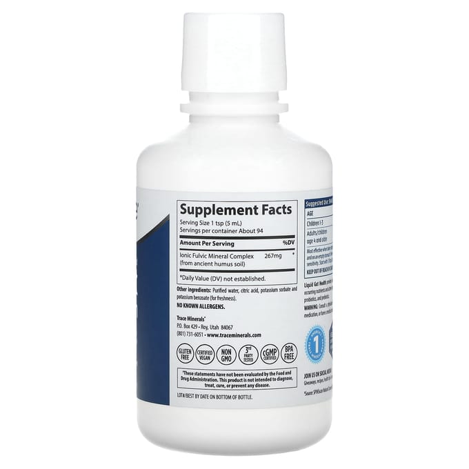 Trace, Vloeibare Darmgezondheid, Ongezoet, 267 mg, 16 fl oz (473 ml)
