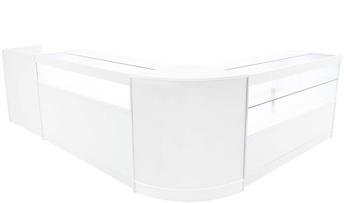 Gravity led winkel toonbank set - wit - 150/150/60/60 cm - 4-delig
