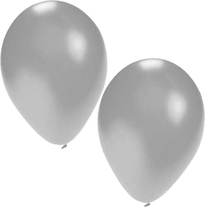 Feest ballonnen - zilver - 100x stuks - ca. 27 cm - verjaardag versiering