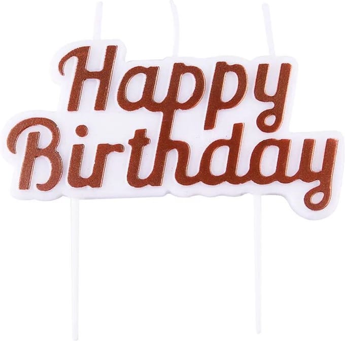 PME Cake Topper Kaars Happy Birthday Rosé Goud