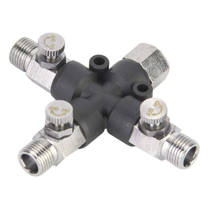 1 8 Drie-weg Verstelbare Metalen Luchtslang Splitter Airbrush Fitting Verbindingsaccessoires gray