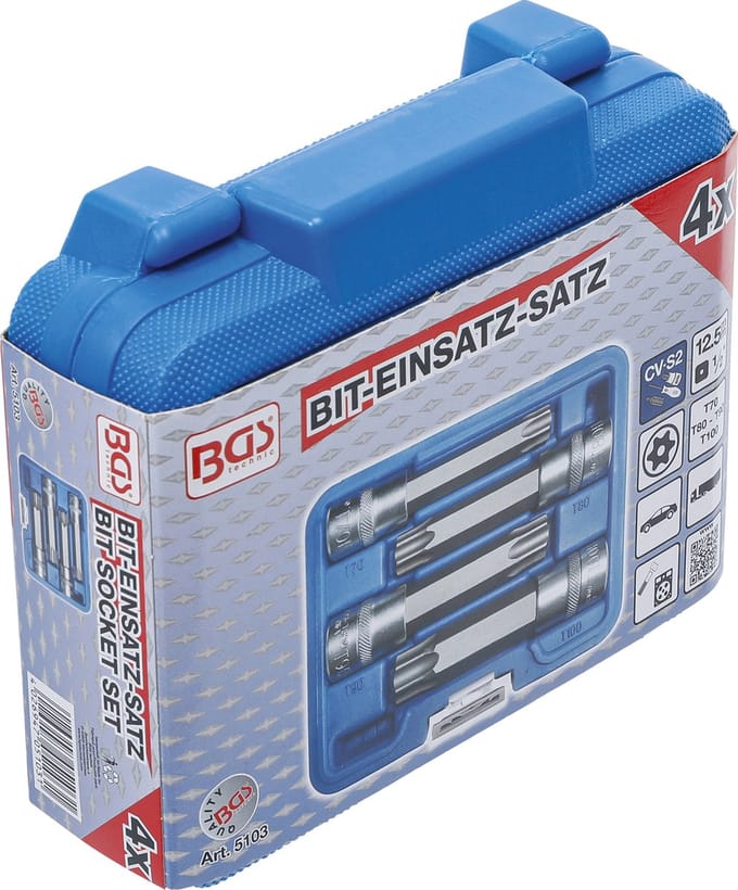 BGS Bitdoppenset torx  -  4-delig - 1/2 - T70 - T80 - T90 - T100 - BGS5103