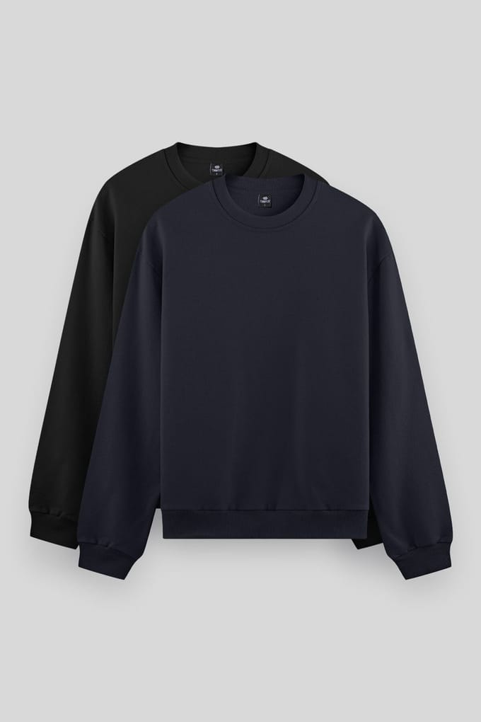 Heren Effen Ronde Hals Sweatshirt