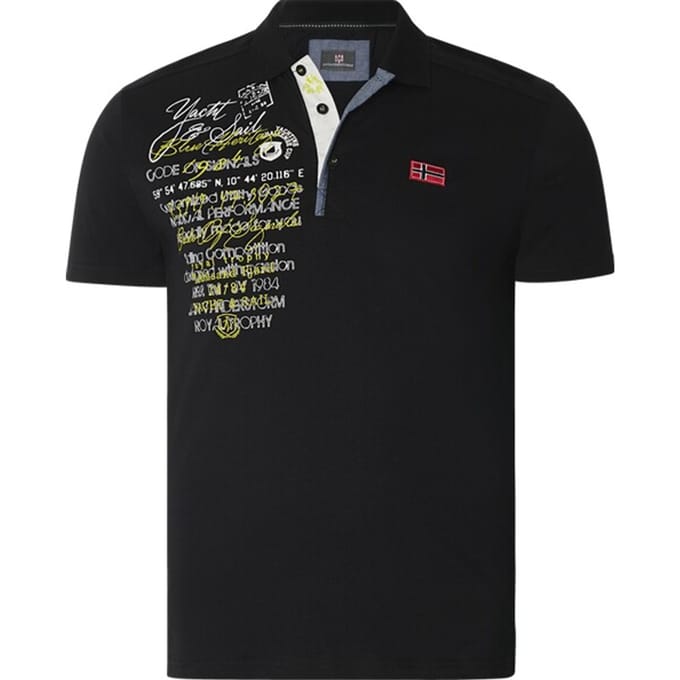 Jan Vanderstorm herren Poloshirt - 76/78 - zwart - Plus Size