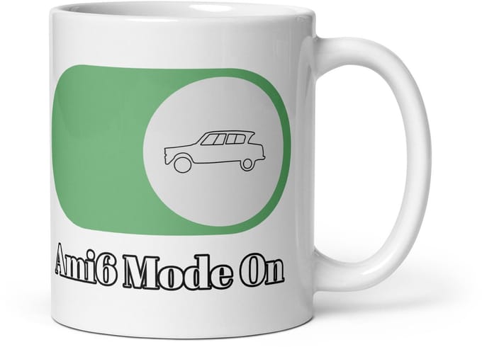 De2pktjes - Relax - Ami6 Mode On Mok (300ml) - Witte Glanzende Mok voor de Echte Citroënliefhebber!