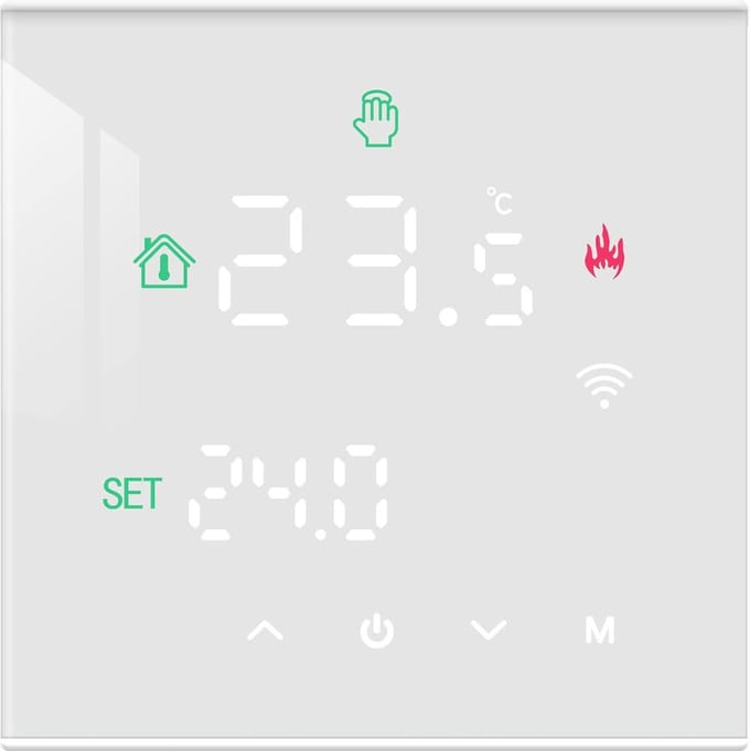 MKSS® Thermostaat voor cv - Draadloos met Wifi - Met App - Wit
