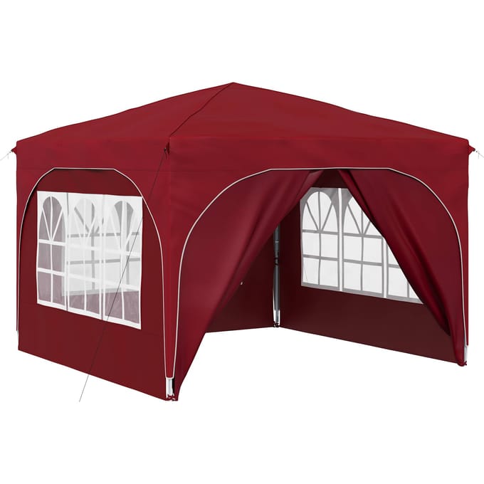 vidaXL - Pop-up - Feesttent - 290 - x - 290 - x - 245 - cm - Bordeauxrood