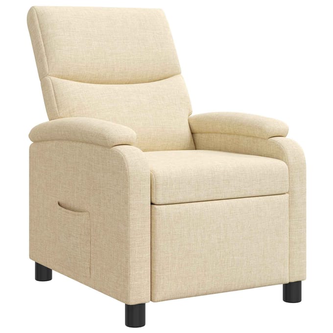 vidaXL - Recliner - Crèmekleurig - Stof
