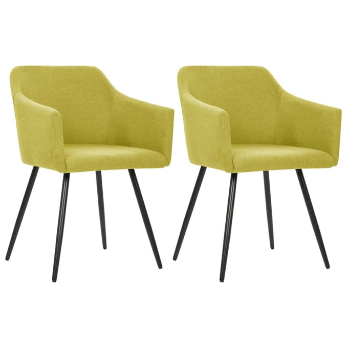 vidaXL Eetkamerstoelen 2 st stof groen