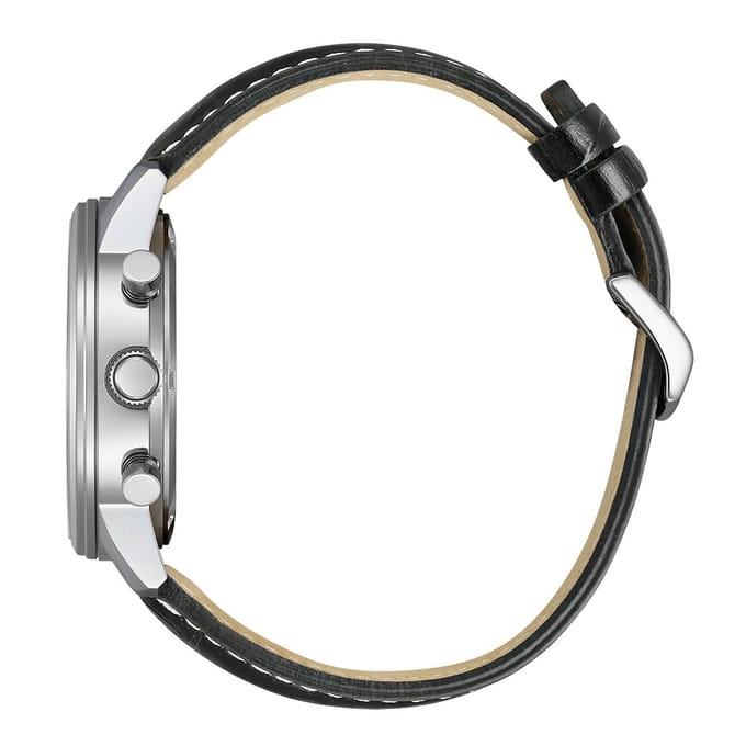 Citizen CA4720-01X Horloge - Leer - Zwart - Ø 42 mm