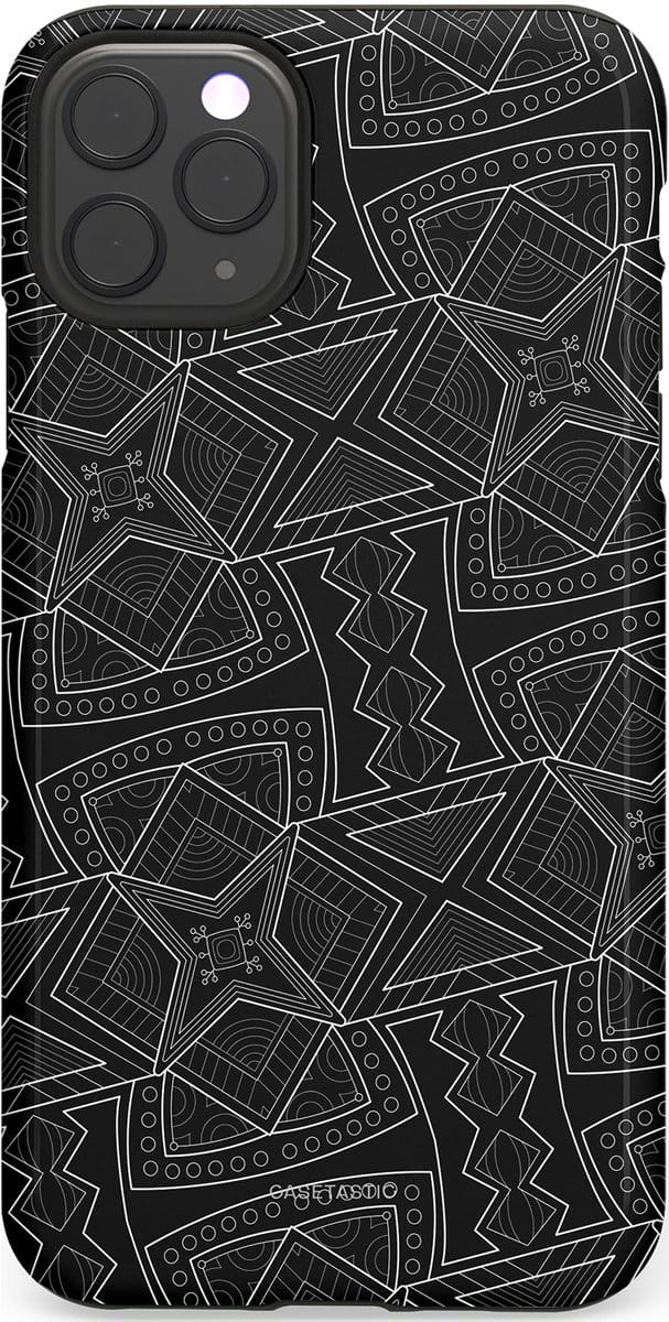 Casetastic hoesje geschikt voor Apple iPhone 11 Pro Max - Dubbellaagse bescherming - Afrikaanse kunst - Fashion Case - Zwart